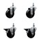 Service Caster 35 Inch Hard Rubber 12 Inch Threaded Stem Caster Set 2 Brakes SCC SCC-TS20S3514-HRS-121315-2-PLB-2 - alternate 1